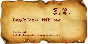 Bagóczky Mínea névjegykártya